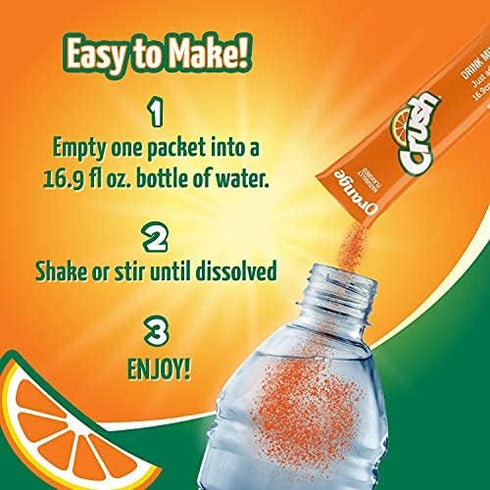 72 Orange Crush- Powder Drink Mix - Sugar Free & Delicious, Makes flavored water beverages