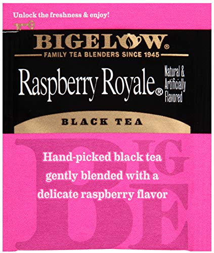 28-Count (Pack 6) Bigelow Raspberry Royale Tea Bags Boxes of Black Tea Bags All Natural Gluten Free Rich