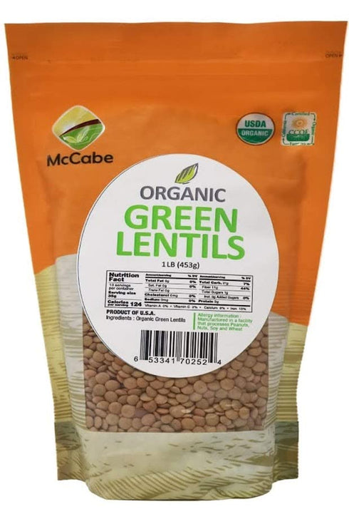 McCabe Organic Green Lentils - Green Lentils Organic | Rich with Fiber