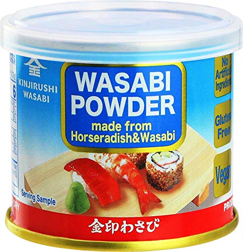 Kinjirushi Japanese Wasabi Powder for Sushi, 0.88 oz (25g), Gluten Free, Vegan, Pure Wasabi Powder