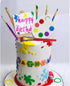 Art Paint Cake Topper, Paint Brush Canvases Palette Cake Decor for Artist Themed Celebrations