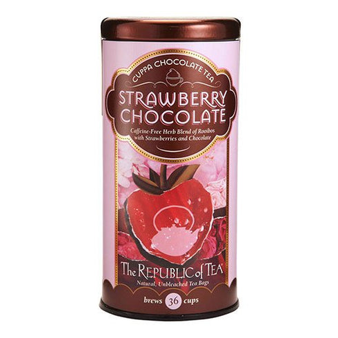 The Republic of Tea - Strawberry Cuppa Chocolate Tea, 36 Tea Bag Tin