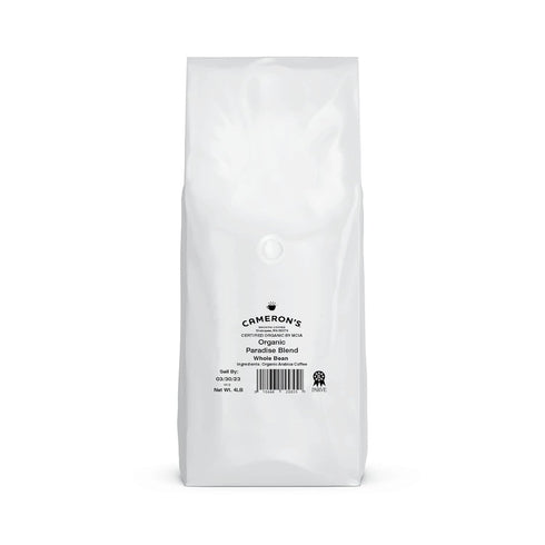 4 Cameron's Coffee Roasted Whole Bean Coffee, Organic Paradise Blend, Pound