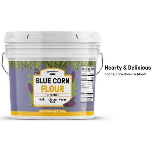 1 Unpretentious Blue Corn Flour, Gallon, Hopi Corn, Sweet & Intense Flavor, Gluten Free