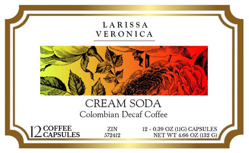 Larissa Veronica (12 572412) 3 Pack Cream Soda Colombian Decaf Coffee (Single Serve K-Cup Pods) (Gourmet, Naturally