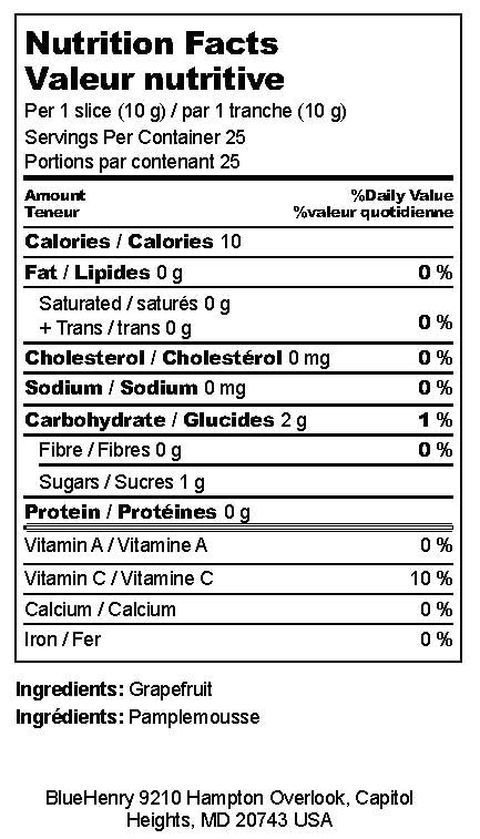 3 oz 25 BlueHenry Dehydrated Grapefruit - - slices - Natural Fruit