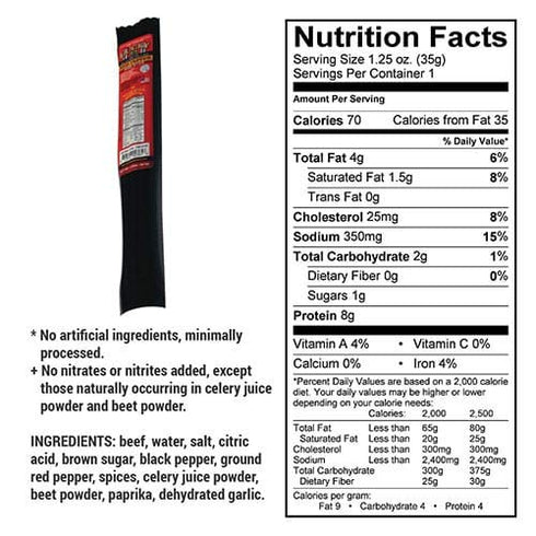 1.25oz 2 PACK Red Pepper Beef Stick