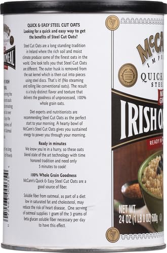 24 McCann's Irish Oatmeal, Quick & Easy Steel Cut Oats, Ounce