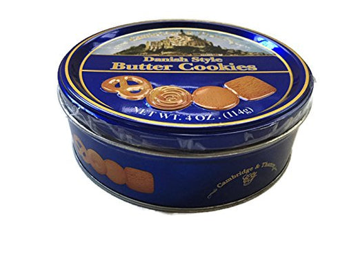 Cambridge & Thames Danish Style Butter Cookies, 4 Oz Mini Tin (1 Tin)