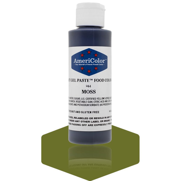 Americolor Soft Gel Paste Food Color, Moss, 4.5 Ounce Bottle for Baking and Decorating