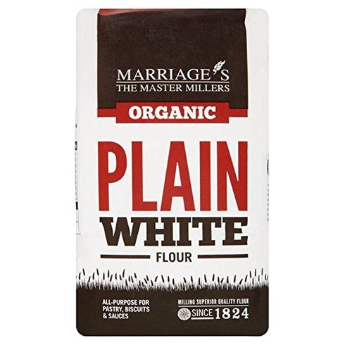 W & H Marriage Marriage's Organic Plain White Flour 1kg - Pack of 2