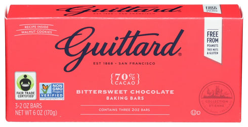 Guittard Bittersweet Bar Chocolate Baking Bits, 2 Ounce, 3 Pack