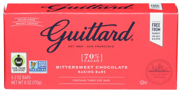 Guittard Bittersweet Bar Chocolate Baking Bits, 2 Ounce, 3 Pack