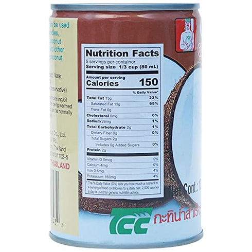 13.5 Oz (Pack 8) Chaokoh Coconut Milk, Fl