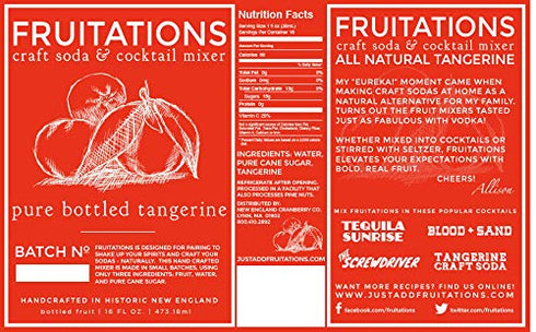 Fruitations 12.7 Tangerine Craft Soda & Cocktail Mix, ounces - for Better Tasting Cocktails, Mocktails and Soda