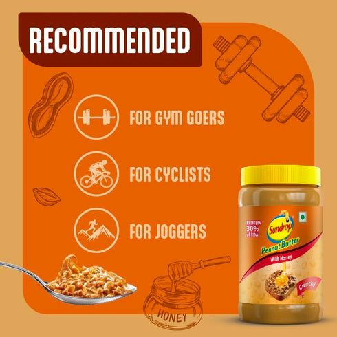 Generic 900g- Butter with Honey spread- Crunchy- Delicious Spread- No Preservatives- Protein Rich- Nutritious Spread