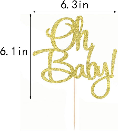 Oh Baby Cake Topper for Baby Shower, Suitable for Boys and Girls