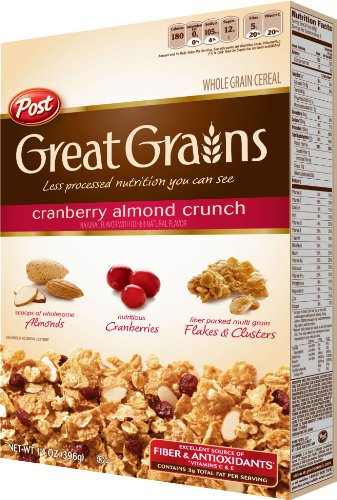 Great Grains 14-Ounce (Pack 4) Cranberry Almond Crunch