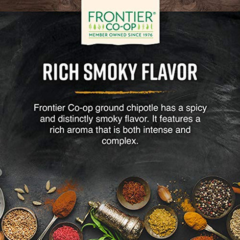 Frontier Co-op Ground Chipotle, 1 lb - Dried Smoked Peppers, Rich Aroma for Southwest & Mexican Foods