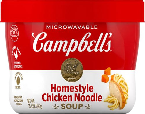15.4 oz. Campbell's Homestyle Chicken Noodle Soup Microwavable Bowl