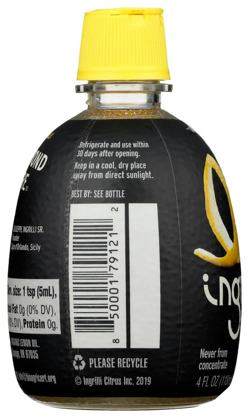 Ingrilli 4 Oz (Pack 12) Organic Lemon Squeeze, Fl Bottle