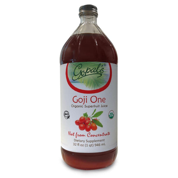 Gopal's Healthfoods Goji One Organic Juice - 32oz (1qt) Glass Bottle Gluten-Free Vegan
