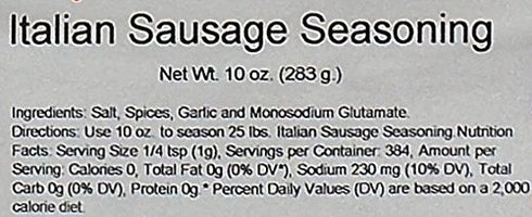 Bolner's Fiesta 2 4 (2) (2) 9-10 Oz. Extra Fancy Sausage Seasoning Flavor Bag Variety Bundle: Italian Sausage