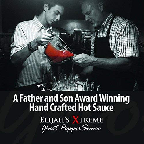(5 oz) (2-Pack) Elijah's Xtreme Ghost Pepper Hot Sauce, Handcrafted Award Winning Blend of Ghost Peppers, Habanero