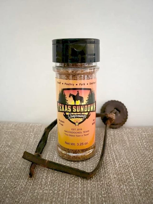 Texas Sundown Seasoning | All Purpose Seasoning | All Natural | No Sugar | Steak Seasoning | Meat Seasoning | Vegetable Seasoning | Marinade | Dry Rub | No MSG | Gluten Free | 3.25oz Bottle