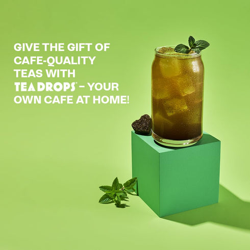 Set 10 Tea Drops Lightly Sweetened Organic Tea Bulk Box | Sweet Peppermint | Caffeine Free | Iced or Hot Herbal Tea