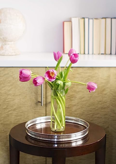 10 KaBloom - Pink Tulips with vase - Fresh Flowers for Birthday, Valentine's & Mother's Day