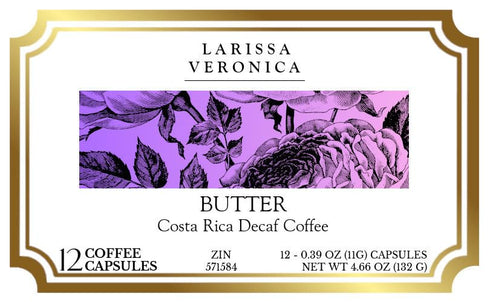 Larissa Veronica (12 571584) 2 Pack Butter Costa Rica Decaf Coffee (Single Serve K-Cup Pods) (Gourmet, Naturally