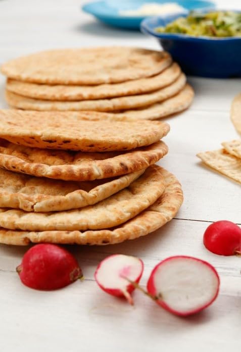 3-Pack, 7g (6 Pack, 18 Joseph's Pita Bread Reduced Carb Flax Oat Bran and Whole Wheat, Net Carbs per Serving, Fresh