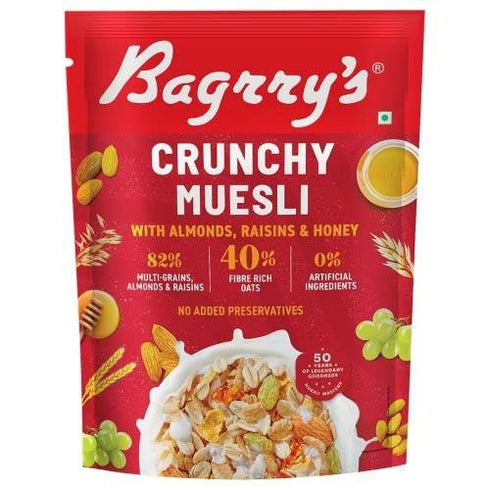 Bagrrys Crunchy Muesli, Breakfast Cereal (425g, Almond And Raisins)