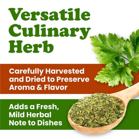 6 Food to Live Flat Parsley Flakes, Ounces Dried Fresh Aromatic Herb Seasoning. Great Addition to Cooking, Soups