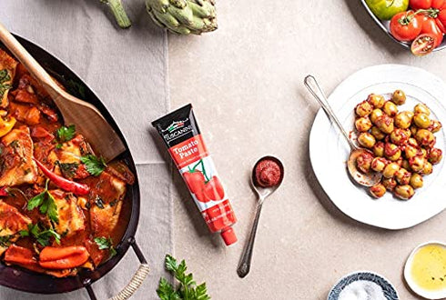 7.5oz (3 Pack) Tuscanini Premium Double Concentrated Tomato Paste Tube, Made with Premium Italian Tomatoes