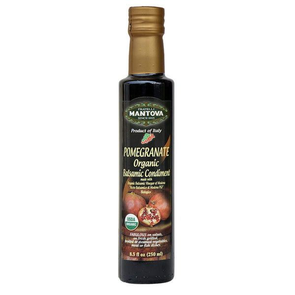 Mantova Organic Pomegranate Balsamic Vinegar of Modena, Perfect for Salad Dressing, Pasta