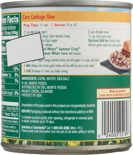 Summer 11 oz Del Monte Crisp White Corn