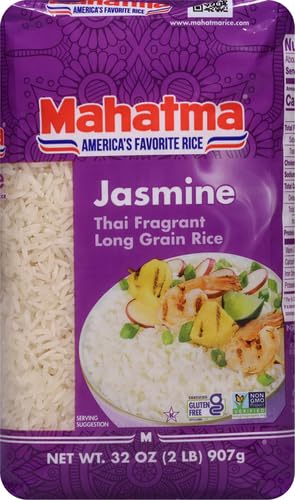 2lb Mahatma Jasmine, Bag of Rice, Thai, Indian, or Cambodian Fragrant Flavored Rice, Stovetop or Microwave