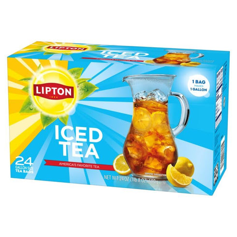 24 (Pack 2) Lipton Unsweetened Iced Tea Bags, Gallon-Sized Zero Calories, Total Tea Bags
