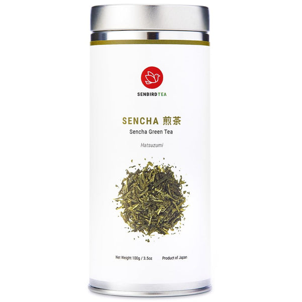 Senbird Premium Sencha, Japanese Green Tea from Shizuoka, Japan, Loose Leaf Tea in Airtight Tea Tin (3.5oz/100g)