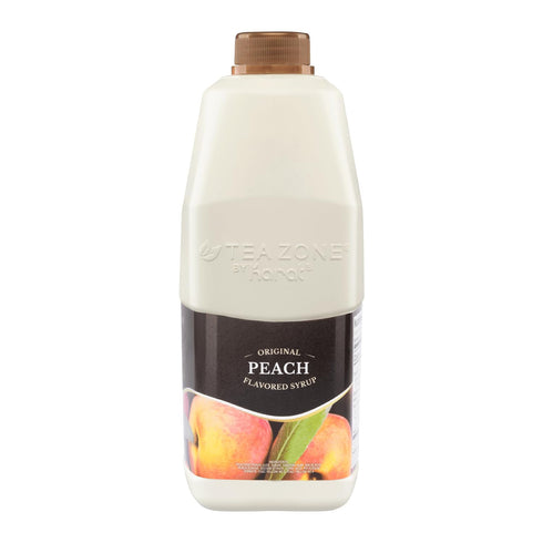 J1065 64 oz Tea Zone fl. Peach Syrup for Tea, Beverages, Sweets, Ice Cream, Cocktails Blending