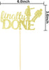 XIUHUBA Glitter Divorce Cake Topper, Finally Done, Gold Glitter, Divorce Party Decor