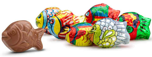 8 oz Madelaine Milk Chocolate Mini Fish Candy Spring Easter Chocolates, Individually Wrapped Tropical Fish, Smooth
