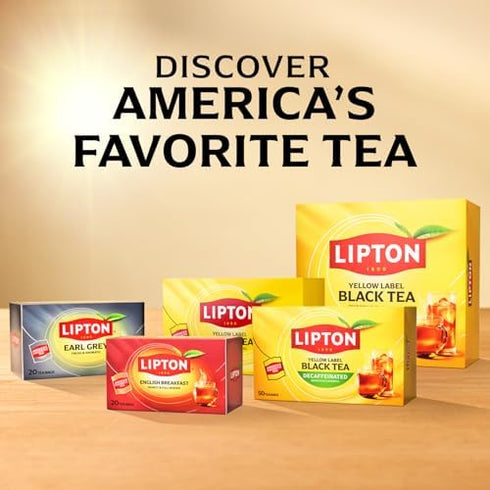 20 Lipton Earl Grey Black Tea Bags, Italian Citrus Bergamot Flavor, Total Tea Bags