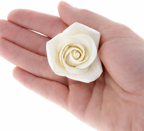 Global Sugar Art Peace Rose Sugar Cake Flowers White 2 Inch, 25