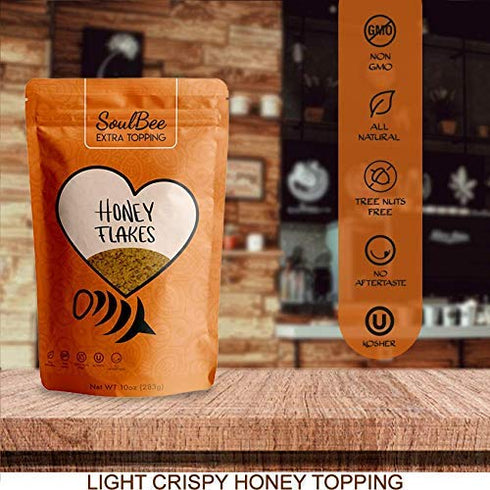 SoulBee HONEY FLAKES - Natural Extra Topping - Crunchy Roasted Honey Taste - KETO Friendly, Dairy Free, Tree Nuts Free