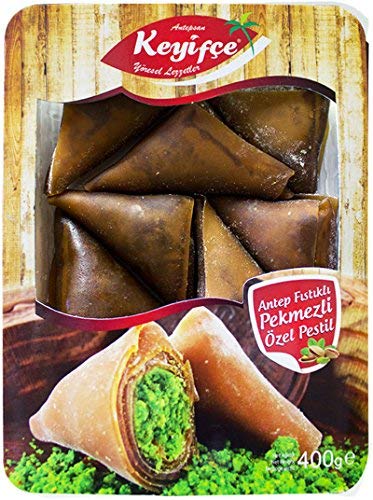 Keyifce Traditional Turkish Delight, Pestil, 14.1 oz (with Crushed Pistachio and Raisin Molasses)