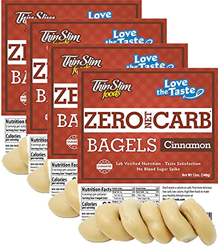 ThinSlim Foods Keto Bagels | Keto Bread Alternative | Low Carb Cinnamon,