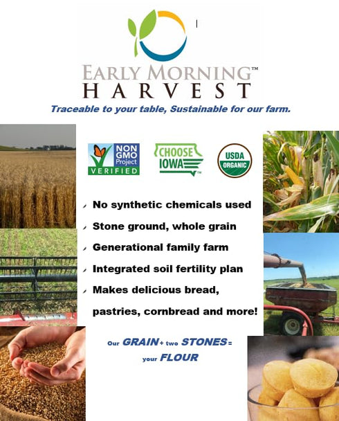 (1.5, Early Morning Harvest Organic Dark Rye Made from Organic, Non-GMO Rye Stone Ground Dark Flour for Bread